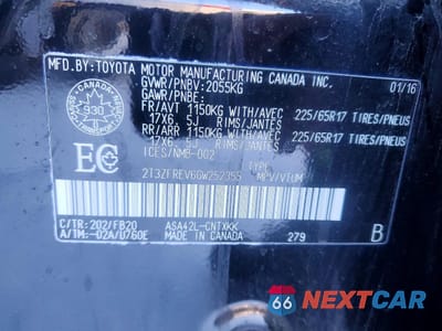 Zdjęcie 13 z 13 samochodu: 2016 TOYOTA RAV4 LE VIN:2T3ZFREV6GW252355 - miniatura