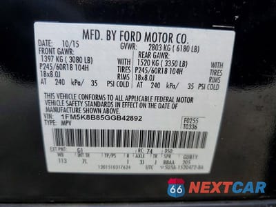 Zdjęcie 13 z 13 samochodu: 2016 FORD EXPLORER VIN:1FM5K8B85GGB42892 - miniatura