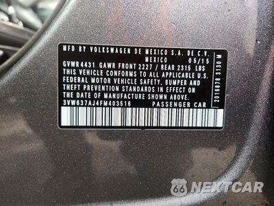 Zdjęcie 12 z 12 samochodu: 2015 VOLKSWAGEN JETTA HYBRID VIN:3VW637AJ4FM403516 - miniatura