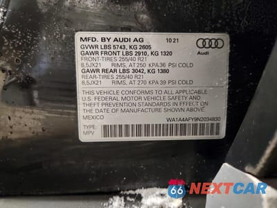 Zdjęcie 13 z 13 samochodu: 2022 AUDI SQ5 PREMIUM VIN:WA1A4AFY9N2034830 - miniatura