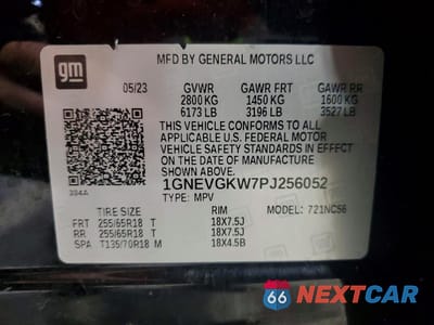 Zdjęcie 14 z 15 samochodu: 2023 CHEVROLET TRAVERSE LT VIN:1GNEVGKW7PJ256052 - miniatura