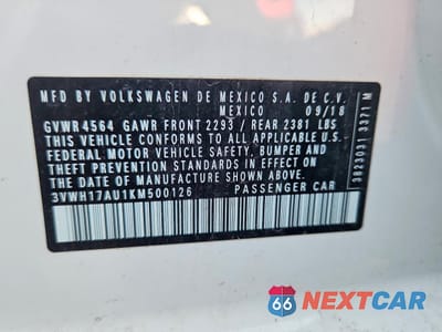 Zdjęcie 12 z 12 samochodu: 2019 VOLKSWAGEN GOLF ALLTRACK S VIN:3VWH17AU1KM500126 - miniatura