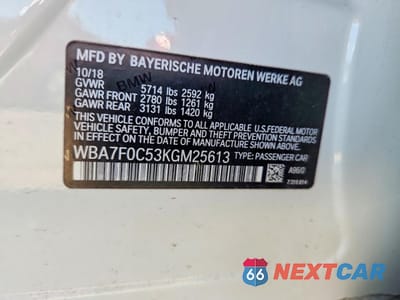 Zdjęcie 12 z 12 samochodu: 2019 BMW 750 I VIN:WBA7F0C53KGM25613 - miniatura