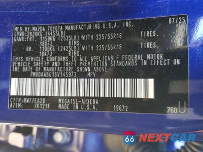 Zdjęcie 12 z 12 samochodu: 2025 TOYOTA COROLLA CROSS XLE VIN:7MUDAABG1SV145973 - miniatura