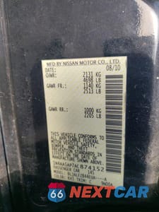 Zdjęcie 12 z 12 samochodu: 2010 NISSAN MAXIMA 3.5 S VIN:1N4AA5AP7AC874152 - miniatura