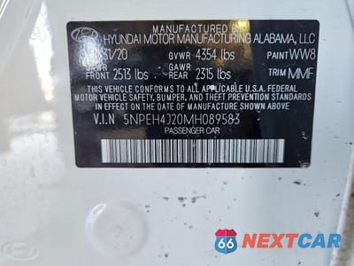 Zdjęcie 13 z 13 samochodu: 2021 HYUNDAI SONATA LIMITED VIN:5NPEH4J20MH089583 - miniatura