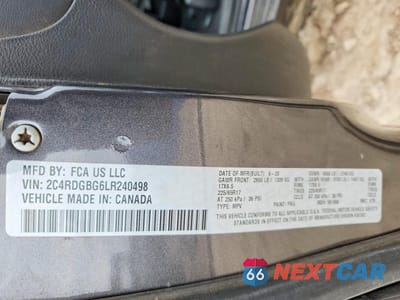 Zdjęcie 14 z 14 samochodu: 2020 DODGE GRAND CARAVAN SE VIN:2C4RDGBG6LR240498 - miniatura