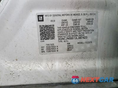 Zdjęcie 13 z 13 samochodu: 2018 CHEVROLET TRAX LS VIN:3GNCJNSB7JL387423 - miniatura