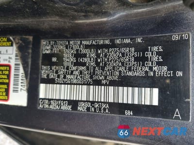 Zdjęcie 13 z 13 samochodu: 2011 TOYOTA SEQUOIA SR5 VIN:5TDZY5G19BS031775 - miniatura