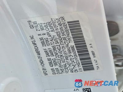 Zdjęcie 12 z 12 samochodu: 2019 HONDA ACCORD EXL VIN:1HGCV1F53KA058982 - miniatura