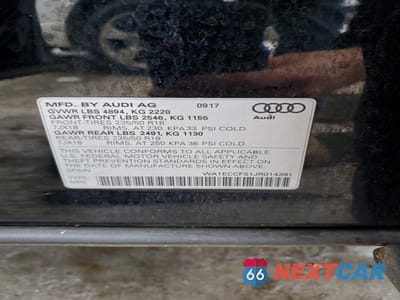 Zdjęcie 13 z 13 samochodu: 2018 AUDI Q3 PREMIUM VIN:WA1ECCFS1JR014391 - miniatura