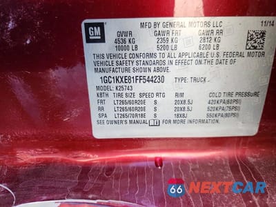 Zdjęcie 12 z 12 samochodu: 2015 CHEVROLET SILVERADO K2500 HIGH COUNTRY VIN:1GC1KXE81FF544230 - miniatura