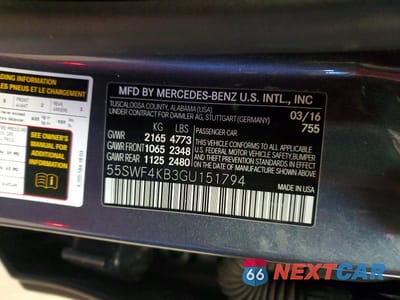 Zdjęcie 12 z 12 samochodu: 2016 MERCEDES-BENZ C 300 4MATIC VIN:55SWF4KB3GU151794 - miniatura