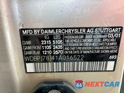 Zdjęcie 10 z 14 samochodu: 2001 MERCEDES-BENZ CL 600 VIN:WDBPJ78J41A016522 - miniatura