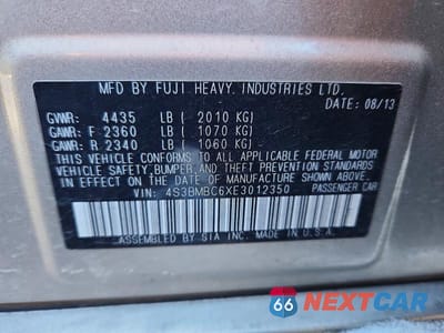 Zdjęcie 14 z 14 samochodu: 2014 SUBARU LEGACY VIN:4S3BMBC6XE3012350 - miniatura