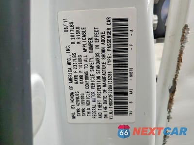 Zdjęcie 12 z 12 samochodu: 2011 HONDA ACCORD LX VIN:1HGCP2F32BA138286 - miniatura