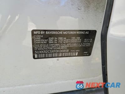 Zdjęcie 13 z 13 samochodu: 2015 BMW X5 SDRIVE35I VIN:5UXKR2C5XF0H36858 - miniatura