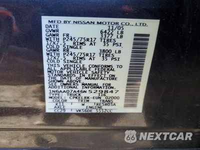 Zdjęcie 12 z 12 samochodu: 2006 NISSAN TITAN XE VIN:1N6AA07A46N529847 - miniatura