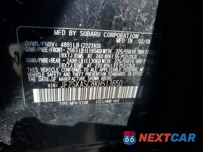 Zdjęcie 12 z 12 samochodu: 2019 SUBARU FORESTER LIMITED VIN:JF2SKASC8KH513650 - miniatura