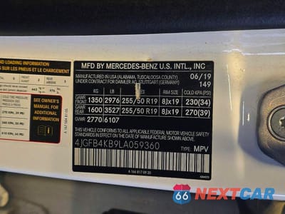 Zdjęcie 10 z 10 samochodu: 2020 MERZ GLE 350 4M WHITE VIN:4JGFB4KB9LA059360 - miniatura