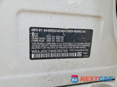 Zdjęcie 12 z 12 samochodu: 2019 BMW 530E VIN:WBAJA9C59KB389769 - miniatura