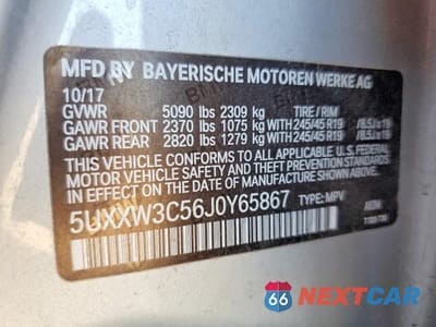 Zdjęcie 13 z 13 samochodu: 2018 BMW X4 XDRIVE28I VIN:5UXXW3C56J0Y65867 - miniatura