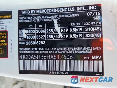 Zdjęcie 14 z 14 samochodu: 2017 MERCEDES-BENZ GLE 350 4MATIC VIN:4JGDA5HB6HA817606 - miniatura