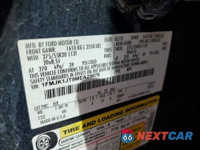 Zdjęcie 13 z 13 samochodu: 2021 FORD EXPEDITION MAX XLT VIN:1FMJK1JT9MEA29076 - miniatura