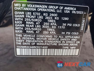 Zdjęcie 14 z 14 samochodu: 2024 VOLKSWAGEN ATLAS SE VIN:1V2WR2CA8RC521400 - miniatura