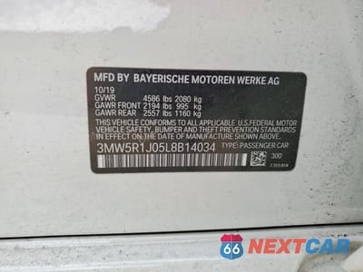 Zdjęcie 13 z 14 samochodu: 2020 BMW 330I VIN:3MW5R1J05L8B14034 - miniatura