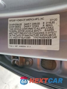 Zdjęcie 12 z 12 samochodu: 2020 HONDA ACCORD LX VIN:1HGCV1F16LA103881 - miniatura