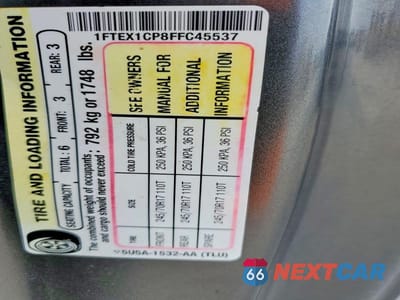 Zdjęcie 13 z 13 samochodu: 2015 FORD F150 SUPER CAB VIN:1FTEX1CP8FFC45537 - miniatura