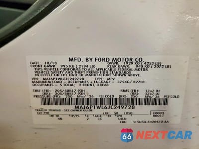 Zdjęcie 13 z 13 samochodu: 2018 FORD ECOSPORT TITANIUM VIN:MAJ6P1WL6JC249728 - miniatura