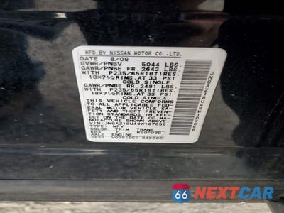 Zdjęcie 13 z 13 samochodu: 2009 NISSAN MURANO S VIN:JN8AZ18U49W107056 - miniatura