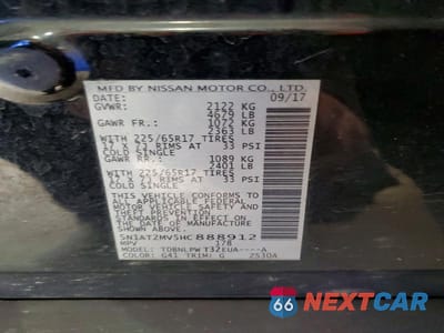 Zdjęcie 13 z 13 samochodu: 2017 NISSAN ROGUE SV VIN:5N1AT2MV5HC888912 - miniatura