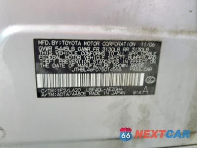 Zdjęcie 12 z 13 samochodu: 2007 LEXUS LS 460 BASE VIN:JTHBL46F075014558 - miniatura