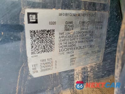 Zdjęcie 12 z 13 samochodu: 2020 CHEVROLET SILVERADO K1500 RST VIN:1GCRYEEK2LZ271858 - miniatura