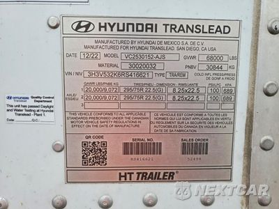 Zdjęcie 10 z 10 samochodu: 2024 HYUNDAI TRANSLEAD VC2530152-AJS DRY VAN TRAILER VIN:3H3V532K6RS416621 - miniatura