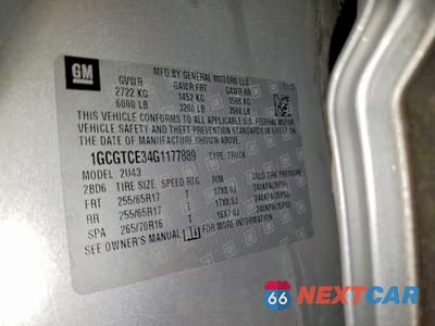 Zdjęcie 12 z 12 samochodu: 2016 CHEVROLET COLORADO LT VIN:1GCGTCE34G1177889 - miniatura