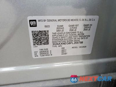 Zdjęcie 12 z 12 samochodu: 2023 CHEVROLET EQUINOX PREMIER VIN:3GNAXNEG8PL269788 - miniatura