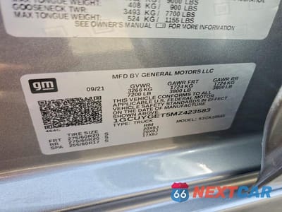 Zdjęcie 12 z 12 samochodu: 2021 CHEVROLET SILVERADO K1500 LTZ VIN:1GCUYGET5MZ423583 - miniatura