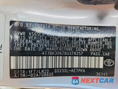 Zdjęcie 12 z 12 samochodu: 2011 TOYOTA AVALON LIMITED VIN:4T1BK3DB7BU378257 - miniatura