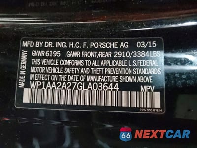 Zdjęcie 13 z 13 samochodu: 2016 PORSCHE CAYENNE VIN:WP1AA2A27GLA03644 - miniatura