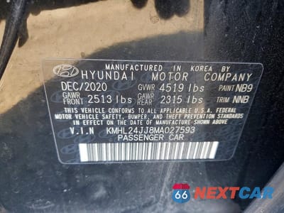 Zdjęcie 12 z 12 samochodu: 2021 HYUNDAI SONATA HYBRID BLUE VIN:KMHL24JJ8MA027593 - miniatura