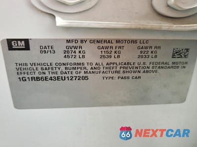 Zdjęcie 12 z 12 samochodu: 2014 CHEVROLET VOLT VIN:1G1RB6E43EU127205 - miniatura