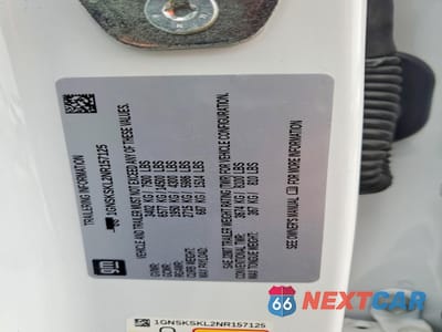 Zdjęcie 12 z 13 samochodu: 2022 CHEVROLET TAHOE K1500 PREMIER VIN:1GNSKSKL2NR157125 - miniatura