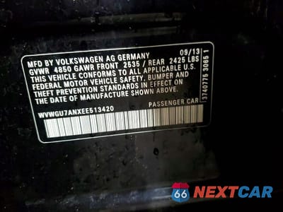 Zdjęcie 12 z 12 samochodu: 2014 VOLKSWAGEN CC VR6 4MOTION VIN:WVWGU7ANXEE513420 - miniatura