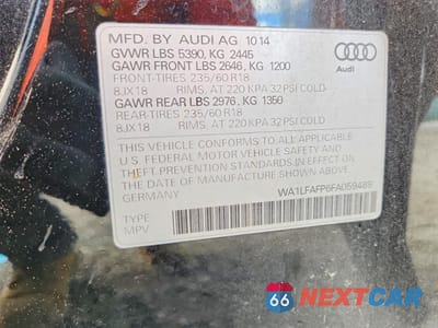 Zdjęcie 13 z 13 samochodu: 2015 AUDI Q5 PREMIUM PLUS VIN:WA1LFAFP6FA059489 - miniatura