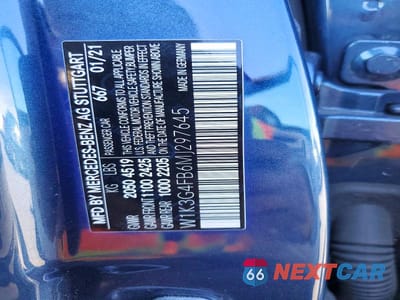 Zdjęcie 13 z 13 samochodu: 2021 MERCEDES-BENZ A220 VIN:W1K3G4FB6MJ297645 - miniatura