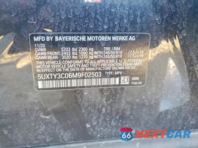 Zdjęcie 14 z 14 samochodu: 2021 BMW X3 SDRIVE30I VIN:5UXTY3C06M9F02503 - miniatura